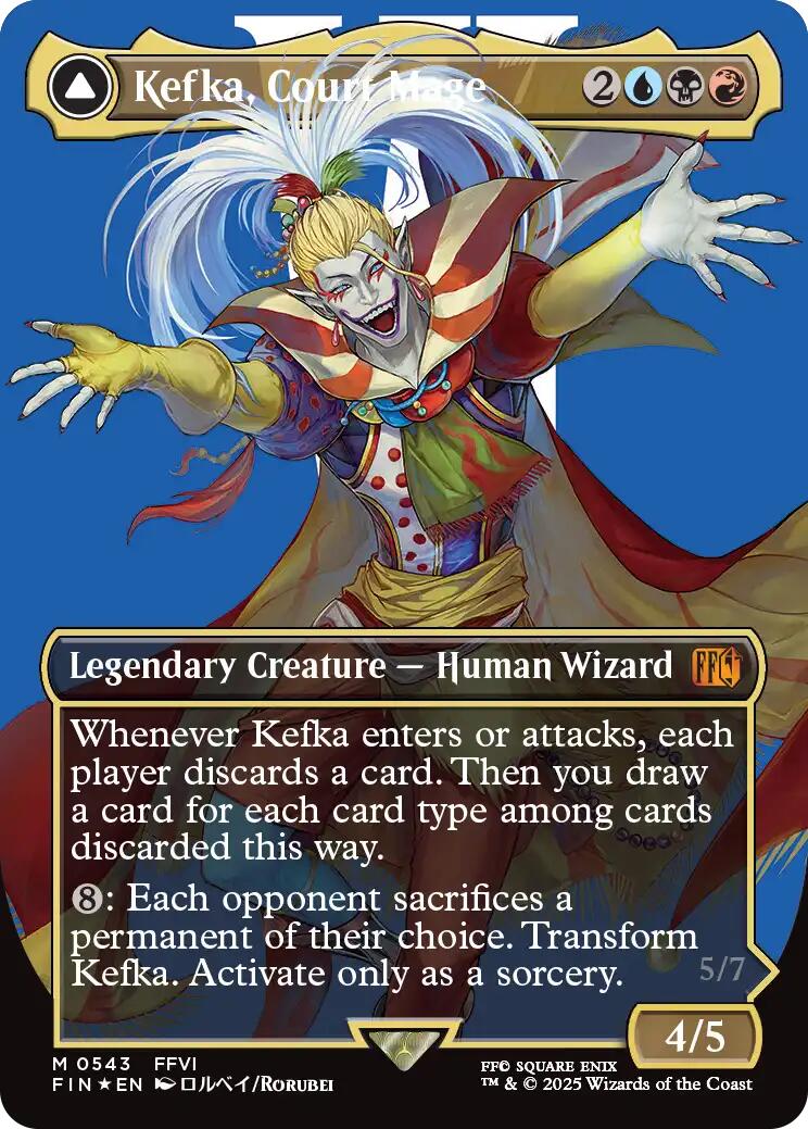 Kefka, Court Mage (Borderless) (Surge Foil) (0543) [FIN - 543]