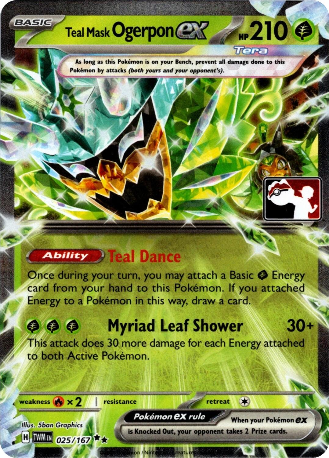 Teal Mask Ogerpon ex - 025/167 (Prize Pack Series 7)
